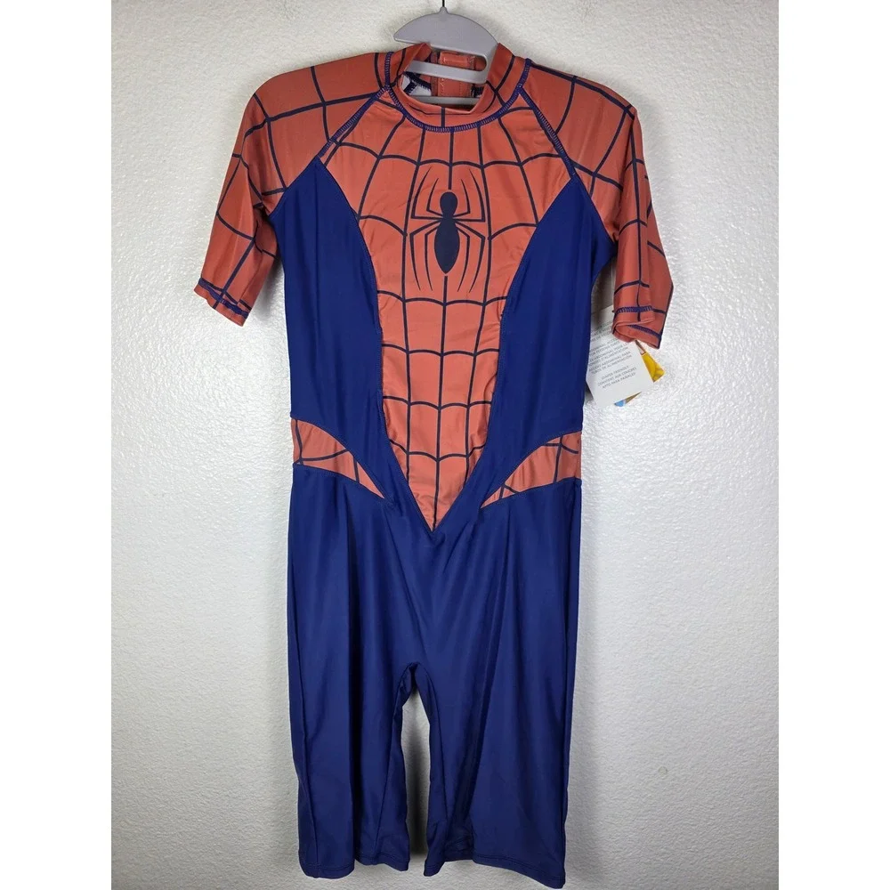 Disney Spider-Man Adaptive Swimsuit Kids XL Red Blue One Piece UPF 50+